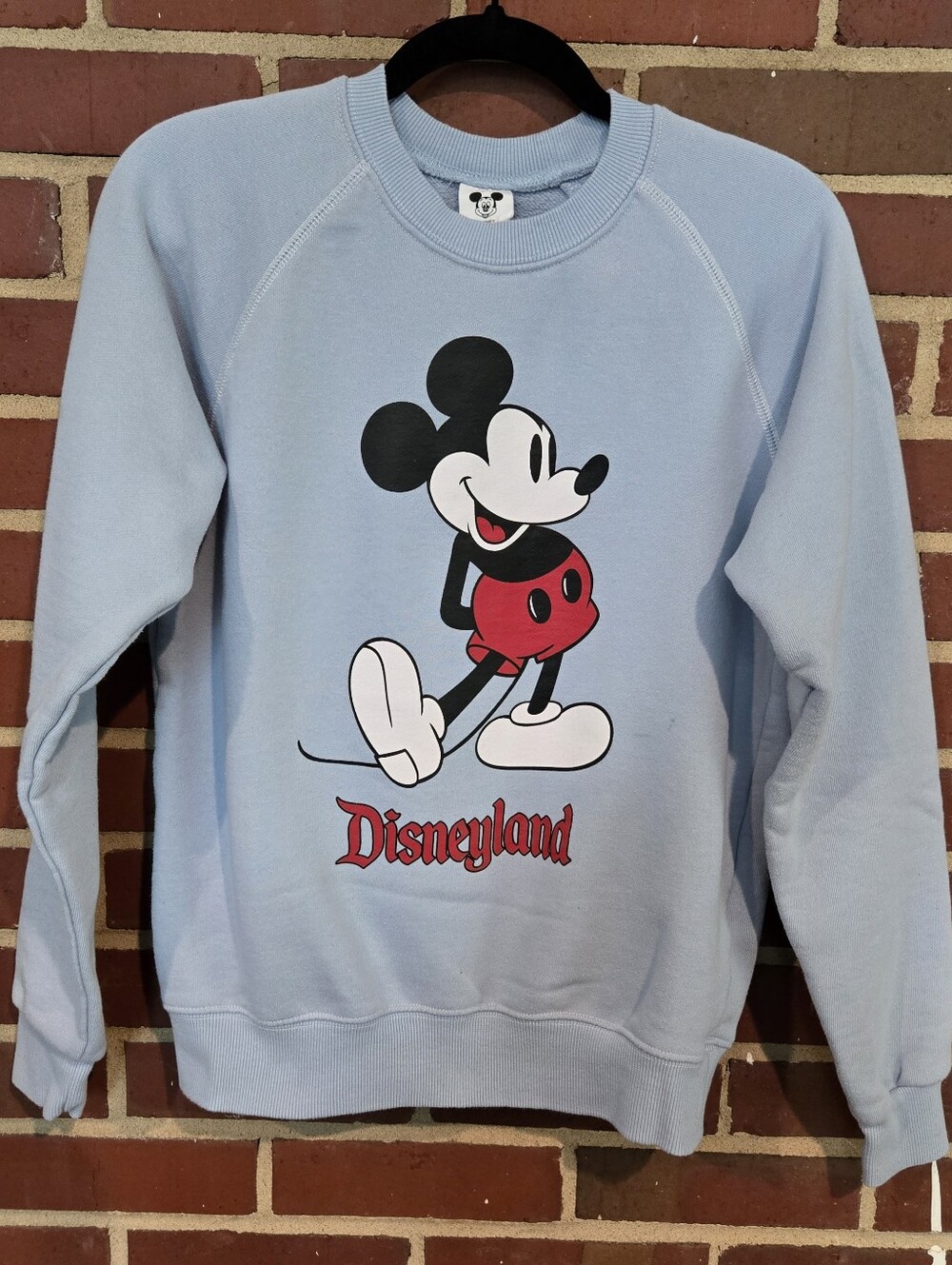 Disneyland Mickey Mouse Crewneck Sweatshirt Blue XS Y2K Disney Graphic Pullover